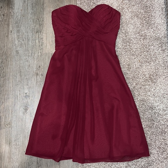 Bill Levkoff Dresses & Skirts - ☀Bill Levkoff Wine Strapless prom Chiffon fit & flare dress Size 8
